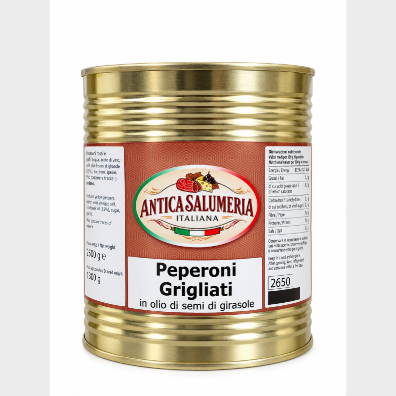 ANTICA SALUMERIA PEPERONI GRIGLIATI IN OLIO DI SEMI DI GIRASOLE KG 3/1