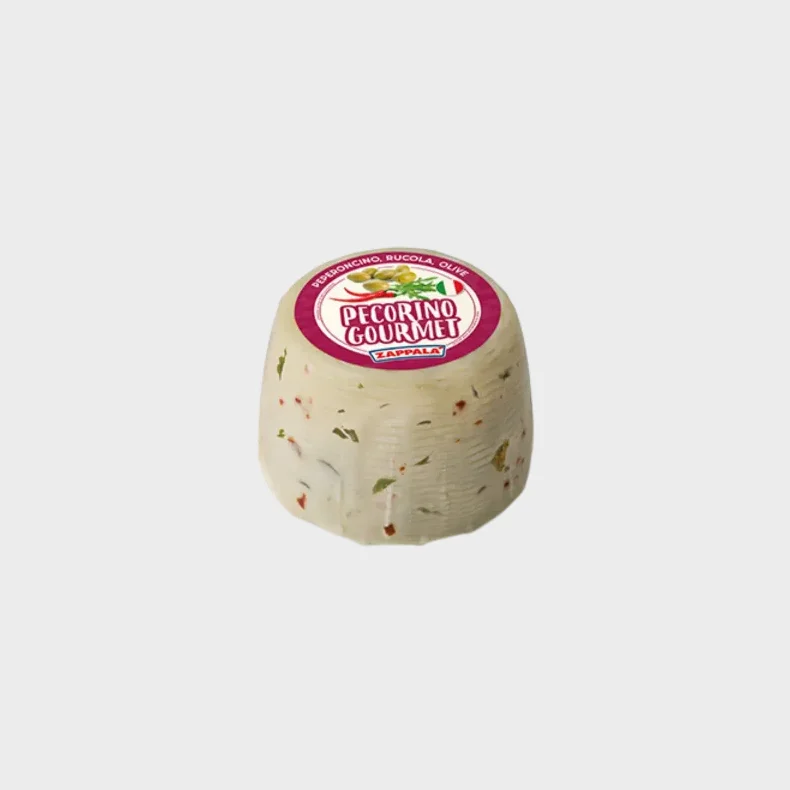 ZAPPALA PECORINO GUSTOSE CON PEPERONCINO, RUCOLA E OLIVE